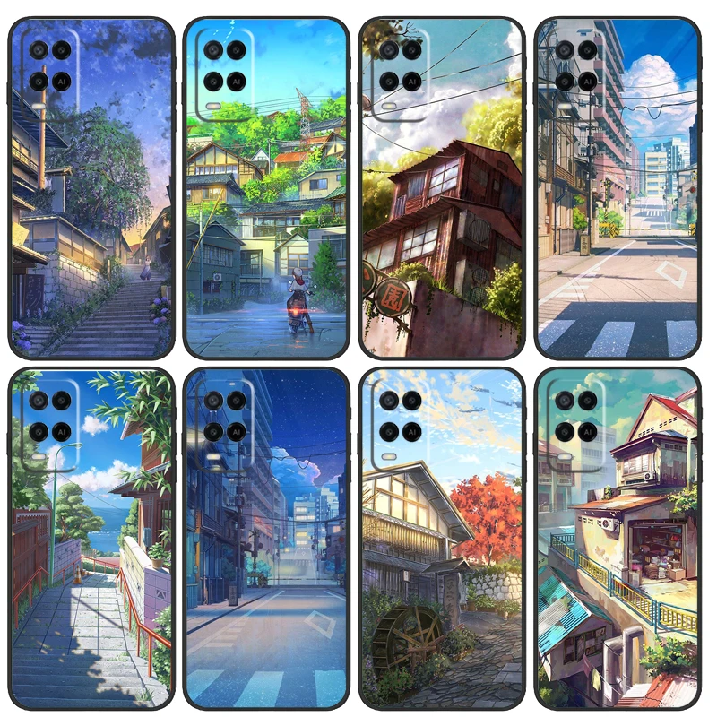 Japanese Anime Hand Painted House Case For OPPO A72 A52 A54S A57S A17 A77 A74 A94 A5 A9 A53 A15 A16 A76 A96 A18 A58 A78 A98