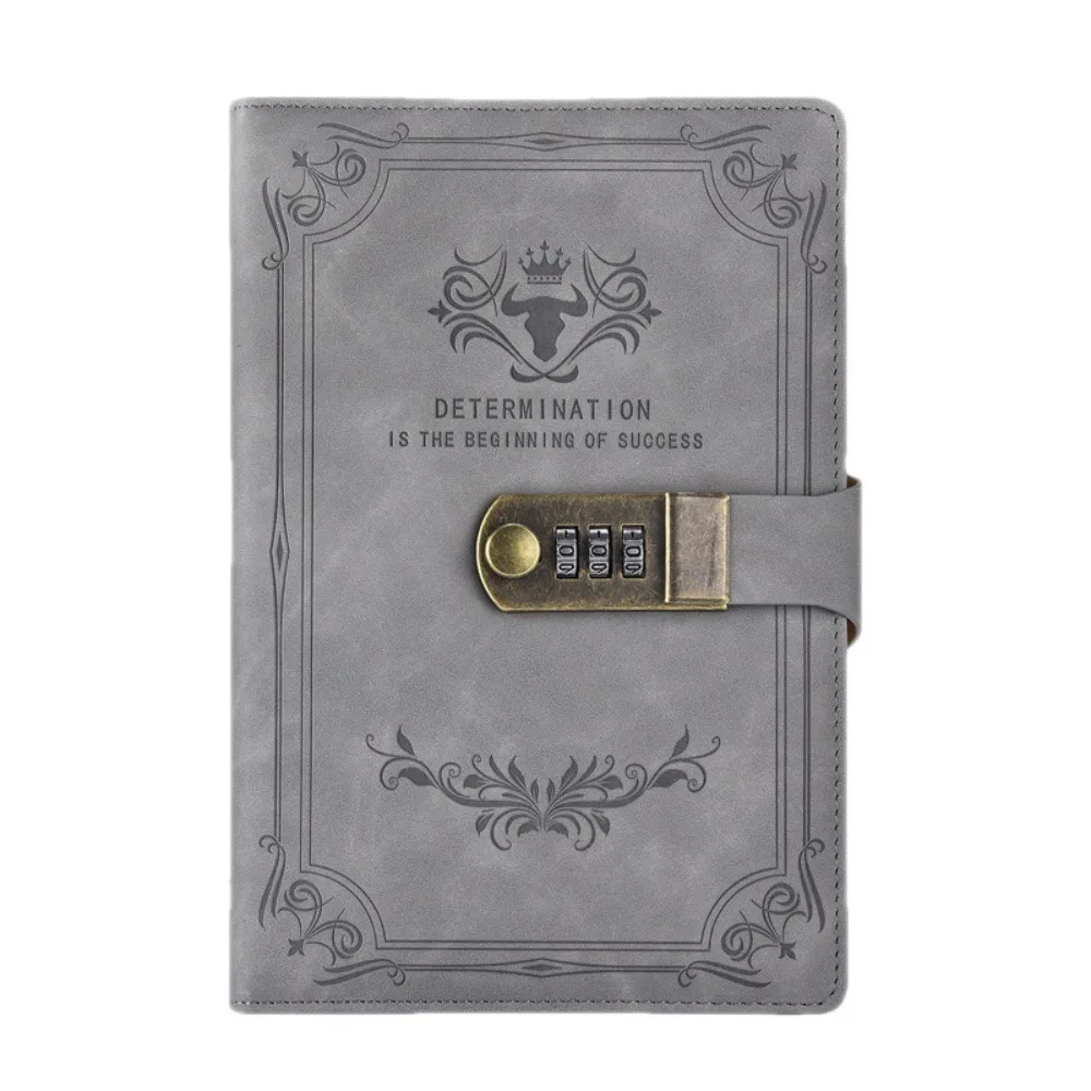 دفتر ملاحظات أنيق مبهر قابل للقفل مربع A5 من جلد البولي يوريثان بخط أفقي دفتر أستاذ يدوي عالي الجودة مفكرة للسفر