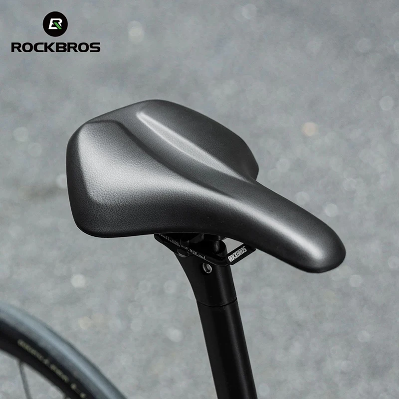 

ROCKBROS велосипедное седло из искусственной кожи, дышащее, удобное, амортизирующее, губчатая подушка для сиденья высокой плотности, MTB, дорожный велосипед, велоспорт A