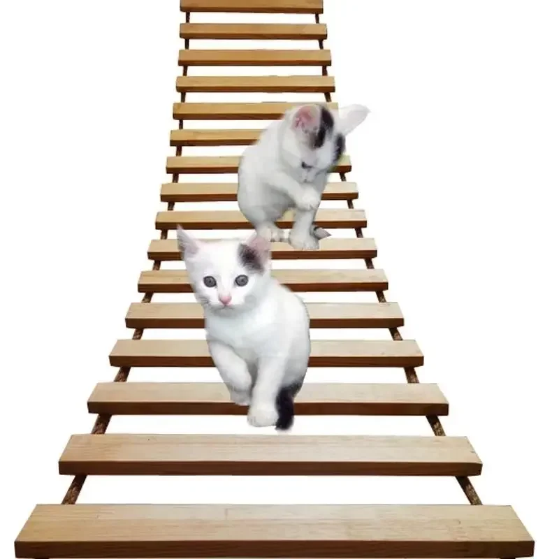 

Wall Mounted Shelf Cat Scratcher Suspension Bridge Sisal Rope Post Ladder Pet Furniture Kitten Toys