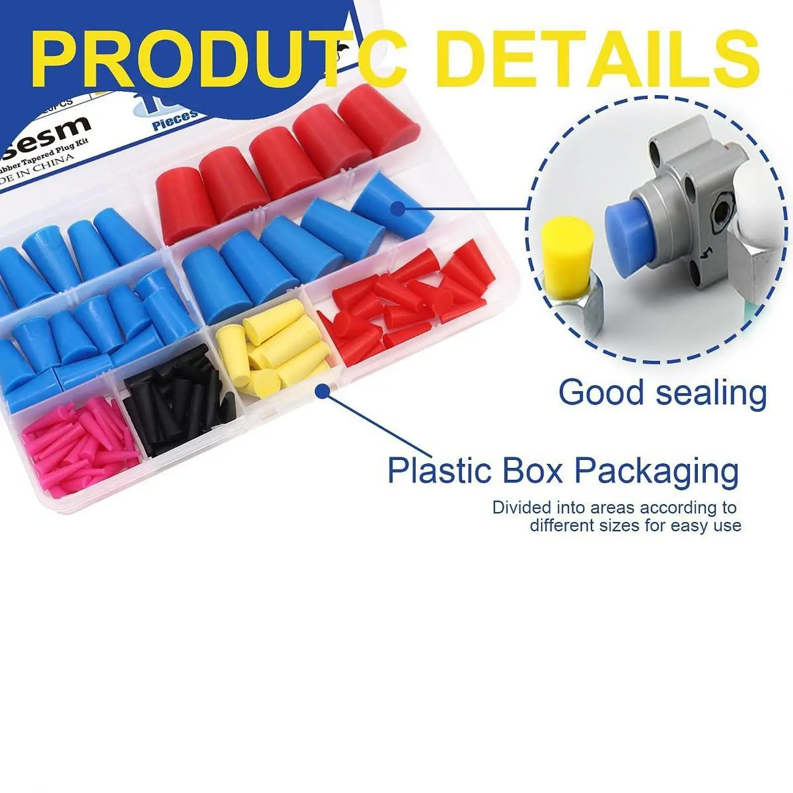 Silicone Tapered Plug Kit High Temperature Resistant Multipurpose Practical