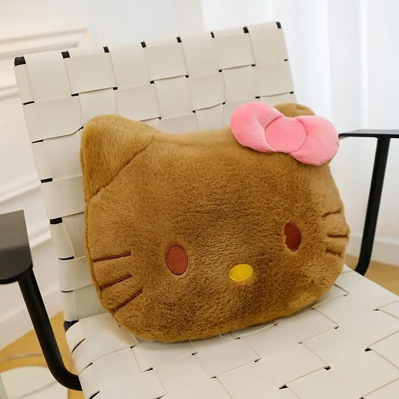 Cute Hello Kitty Plush Toy Dolls Tan Fluffy Pillows Cute Bedhead Cushion Doll High Beauty Cute Soft Cozy Car Seat Cushion