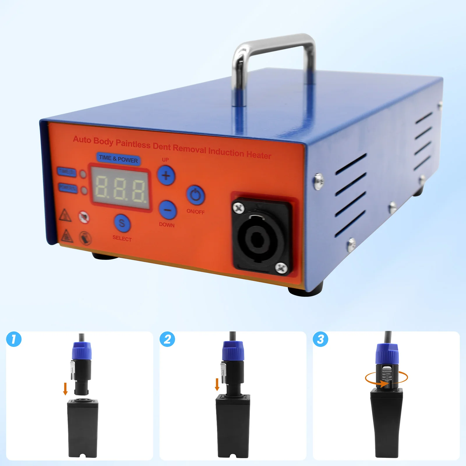 1000W Elektromagnetischer Induktions-PDR-Heizer für Autos, Werkzeug zur Dellenreparatur, Universelle Lackfreie Dellenreparaturmaschine, Hochleistungs-Magnetinduktions-Dellenentferner, Hot-Box-Werkzeugset mit Digitalanzeige – Detail 3