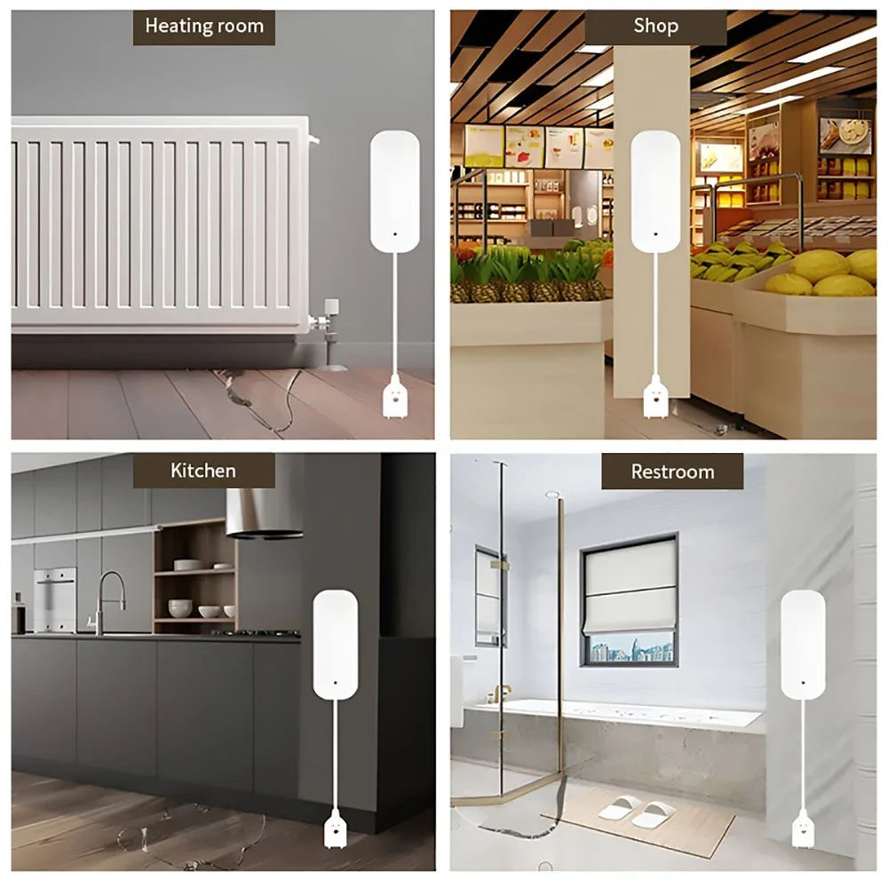 Tuya ZigBee WiFi Smart Water Sensor Leak Detector Flood Water Leakage Alarm Smart Life APP Control Works With Zigbee Gateway Z2M