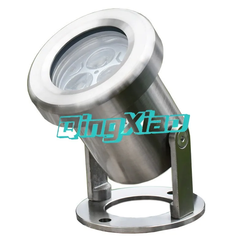 Stainless Steel Low Voltage IP68 Waterproof RGB Colorful LED Underwater Spotlight For Pool Fountain Fish Pond Square Landscape