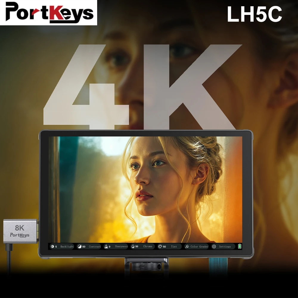 Portkeys LH5C 5.4 inch Camera Monitor Touch Screen IPS HD 1920x1152 Video 4K Monitor for Sony Canon Panasonic Cameras