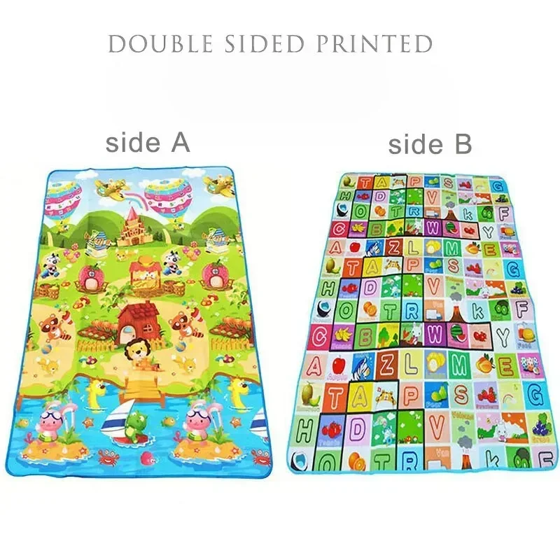 Doubel Sided Baby Play Mat Kids Rug Educational Toys for Children Soft Floor Toddler Crawling Carpet Game Activity Gym 180x120cm