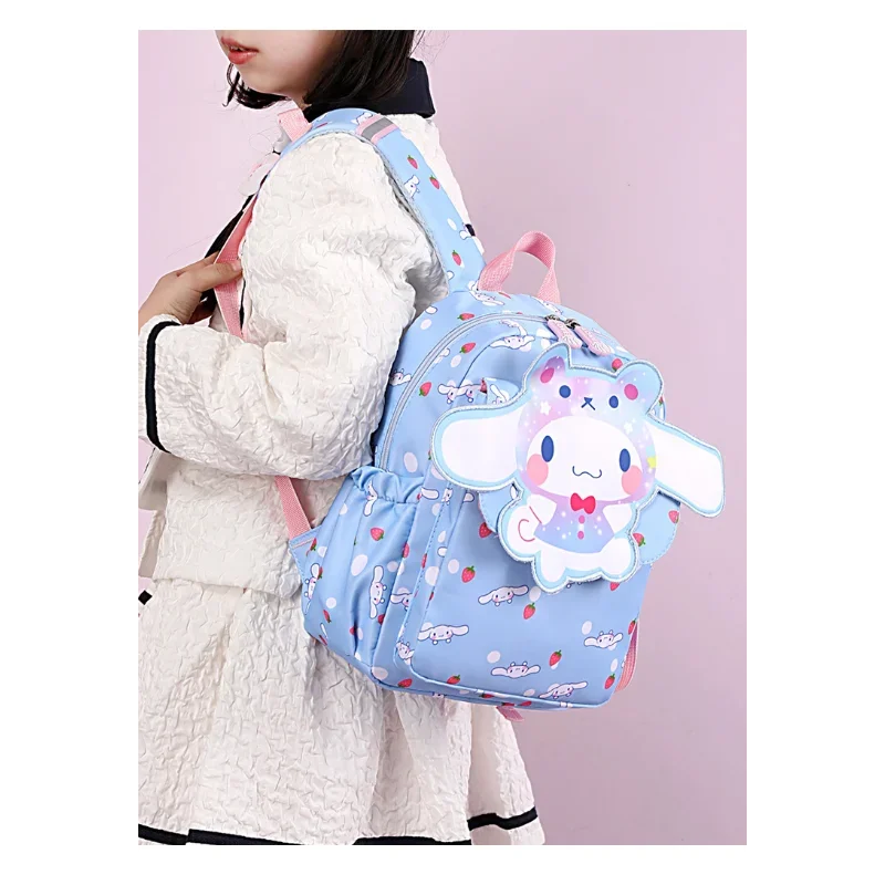 Sanrio tas punggung anak perempuan, ransel kapasitas besar, tas sekolah Hello Kitty, Jade gantung anjing, kartun lucu ringan dan kapasitas besar