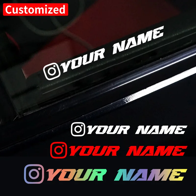 1PC Custom Instagram ID Cool Front Car Sticker Waterproof DIY Window Body Motorcycle Fuel Tank Helmet Self-adhesive Vinyl Decal