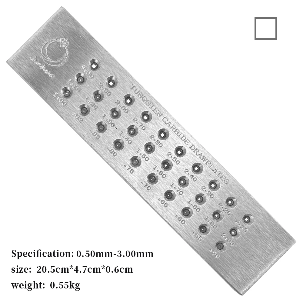 Tungsten Carbide Wire Drawplates, Square Shape, Jóias Fazendo Ferramentas, Ouro e Prata Desenho Fio