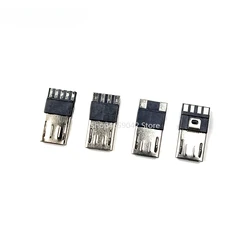 Conector Micro USB para Samsung y Huawei, conector de puerto macho, 2P, 4P, 5 pines, DIY, lote de 10 unidades