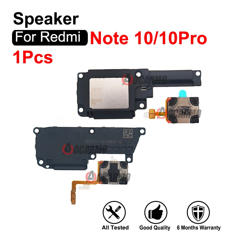 

Speaker Repair Parts For Redmi Note 10 10Pro Top Earpiece + Bottom Loudspeaker Buzzer Ring Flex Replacement