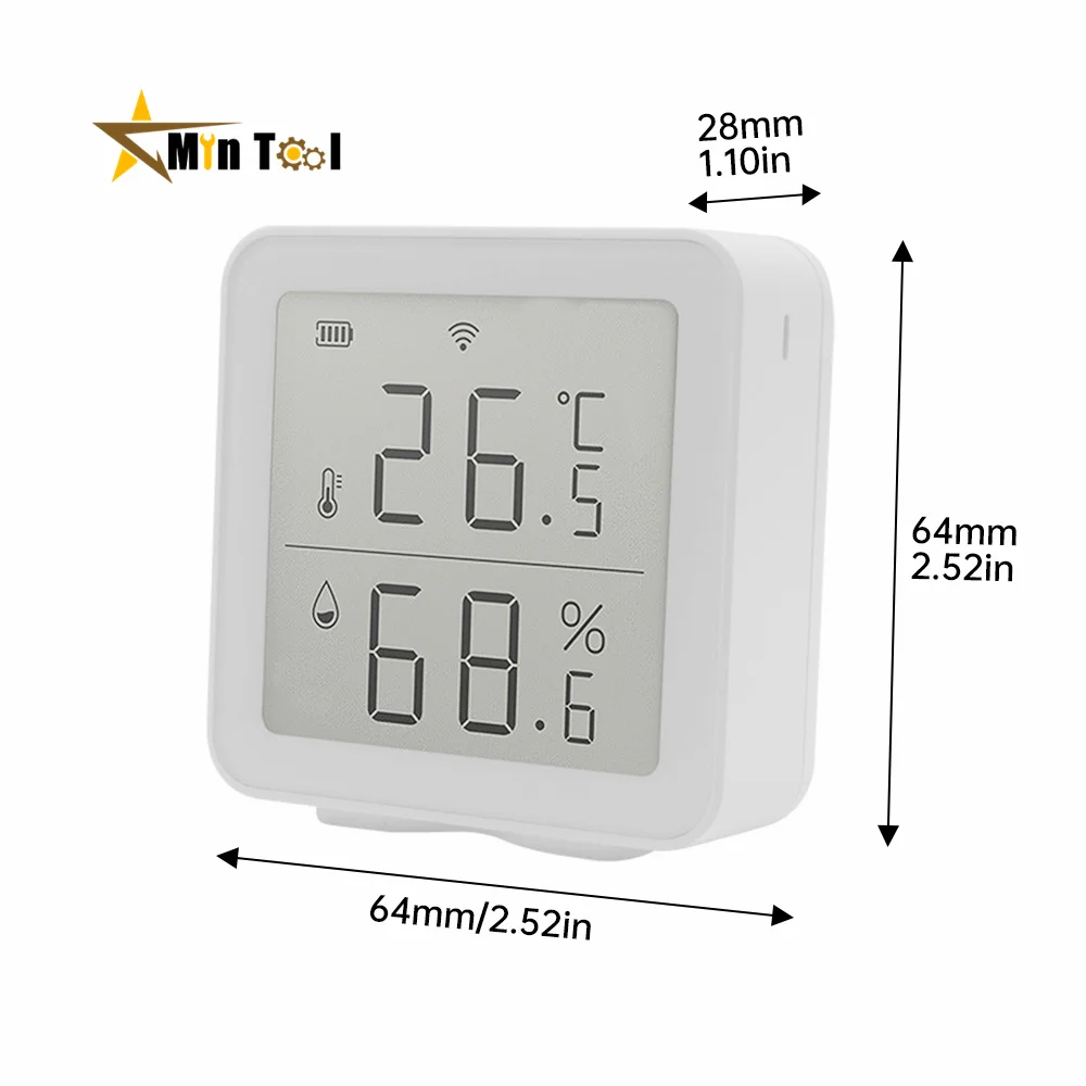 Tuya Smart WIFI Temperature and Humidity Sensor with LCD Screen Digital Display Wireless Thermometer Work for Alexa Google Home