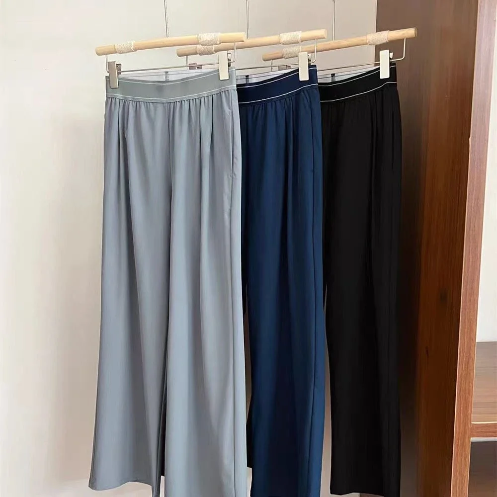 

lo Women's Leisure Sports High-waisted Fashion Pants Outdoor Fitness Yoga Casual Straight Leg Loose Wide Leg Pants