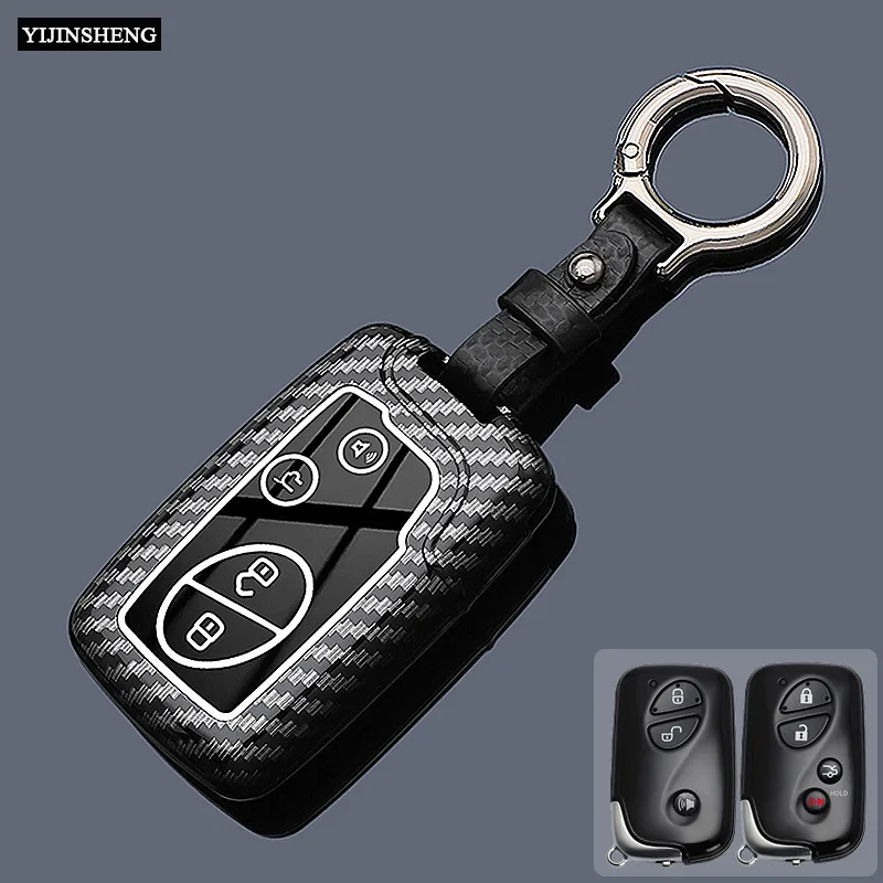 3 4 أزرار الكربون نمط ABS غطاء مفتاح السيارة فوب لكزس GS430 ES350 GS350 LX570 IS350 RX350 IS250 عن بعد المحمية فوب #1