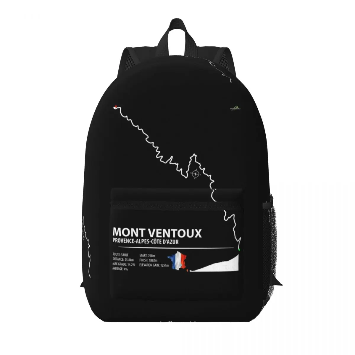 Mont Ventoux Sault Route Provence France Cycling Student Backpack School Bag Hiking Daypack for Boys Girls Bookbag Shoulder Bags