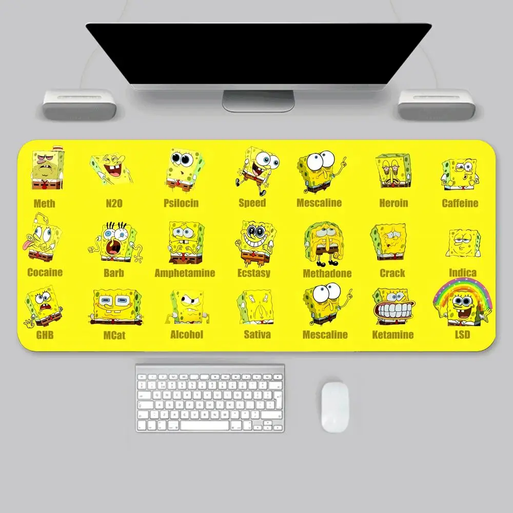 Cartoon Sponge and Bobs Square Pants Cute Mousepad Large Gaming Mouse Pads LockEdge Thickened Computer Keyboard Table Desk Pad