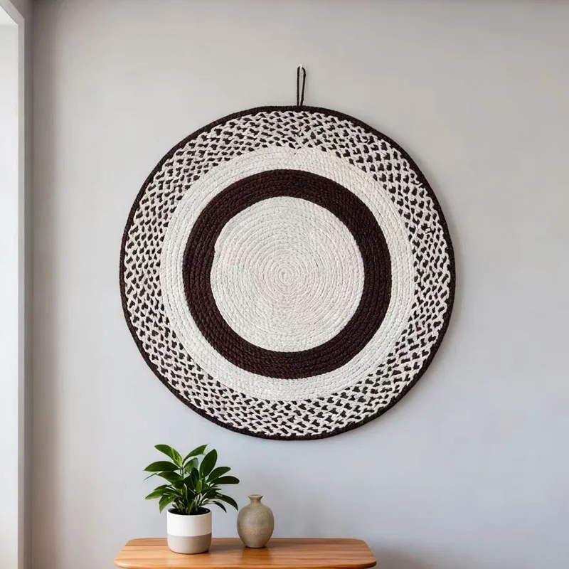 Handwoven round tapestry, Nordic-style wall decoration pendants, homestay entryway art wall decorations, Bohemian style