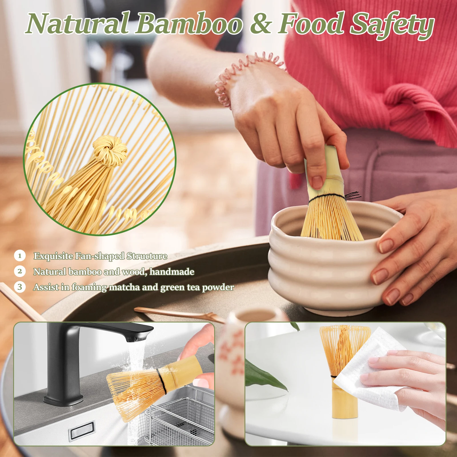 Japanse Matcha Making Tool Kit met keramische gardehouder Bamboe garde Theekop Zeef en spatel Matcha Making Accessoires