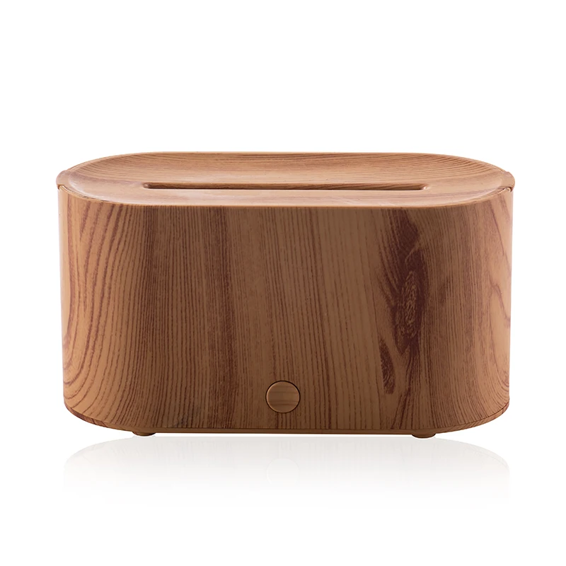 Creative simulation flame aromatherapy machine wood grain household mini intelligent essential oil tabletop flame humidifier