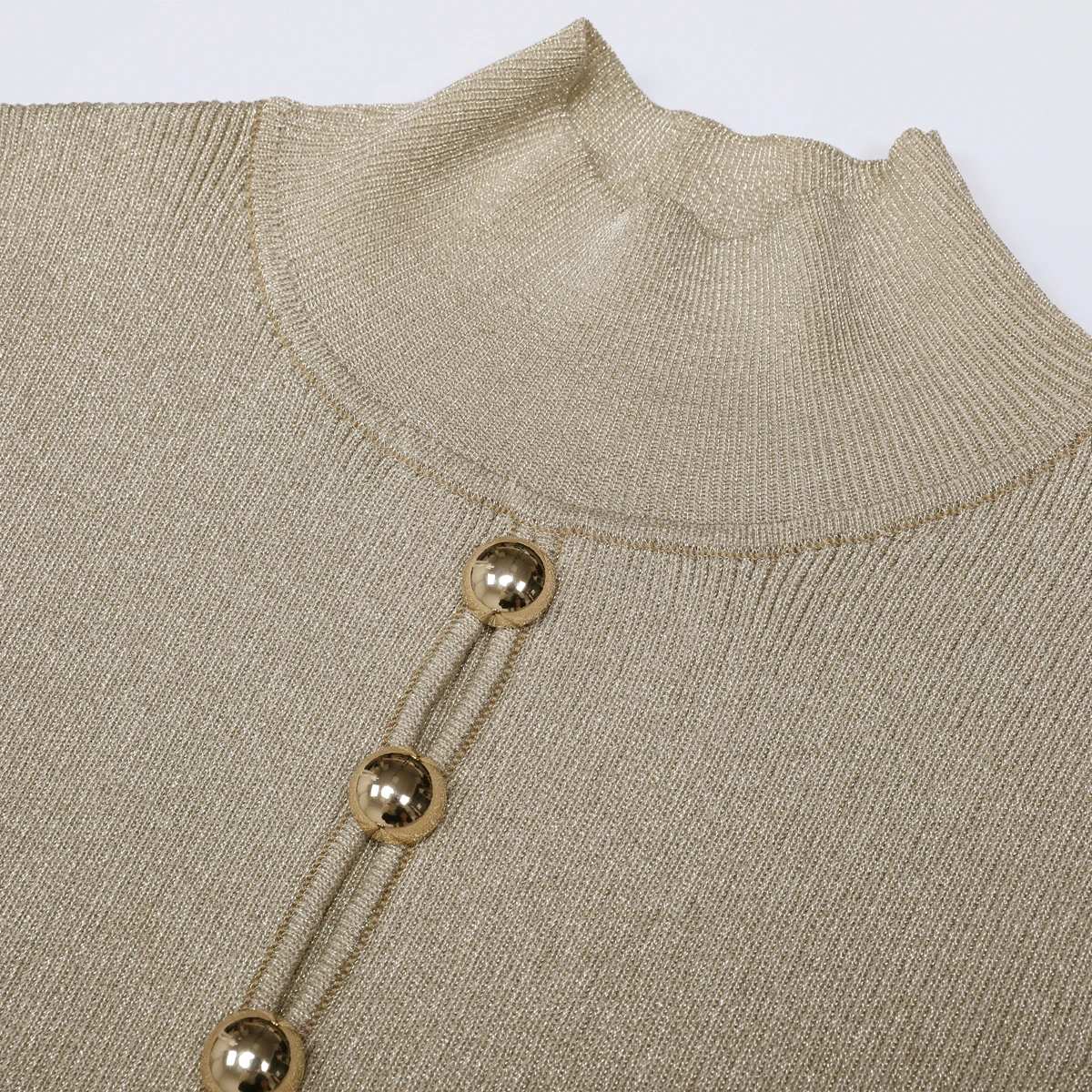 25322 haute Version été nouveau tempérament à la mode trajet tricoté soie brillante coupe ajustée col rond sans manches longue robe