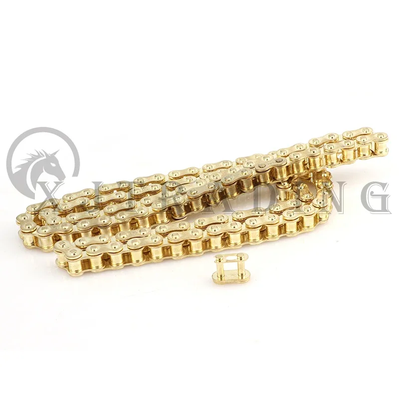 Gold 428 chain 102/104/108/126/132/140 links fit For 50cc-250cc ATV Kart Quad Pit Dirt Bike Go Kart Metal Motorcycle Parts