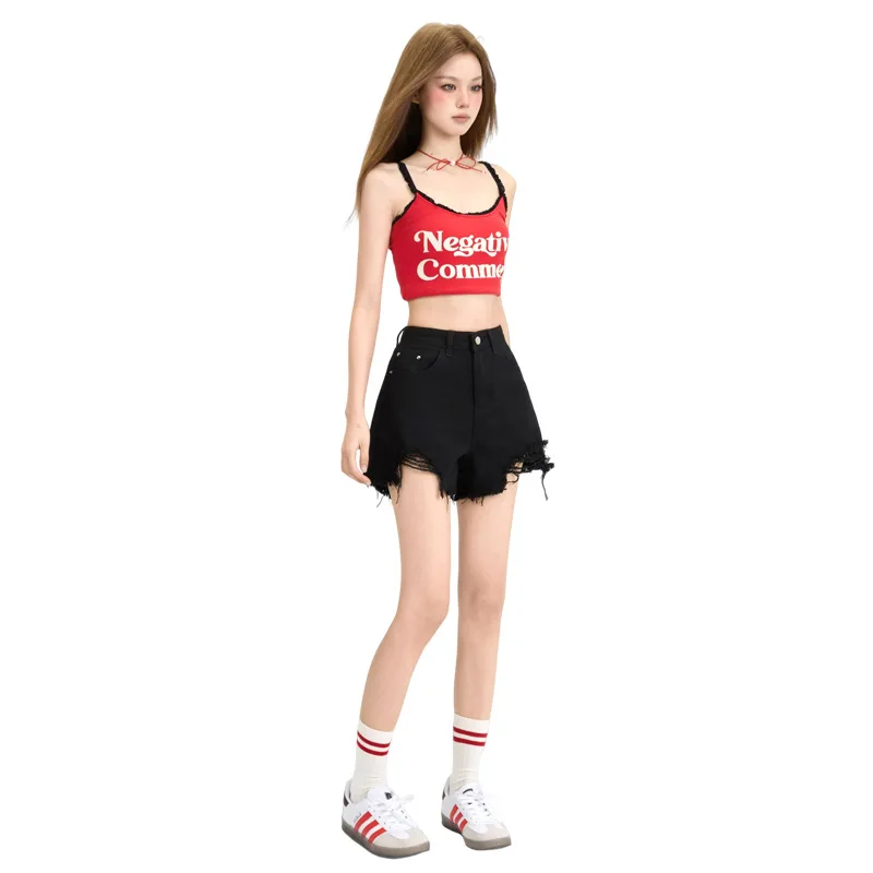 

Women's ripped jeans, tight elastic solid color leggings, comfortable and versatile clothing for all seasons