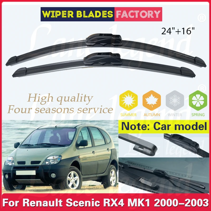 For Renault Scenic RX4 MK1 2000 2001 2002 2003 Front Wiper Blades Window Windshield Windscreen Brushes Car Accessories 24