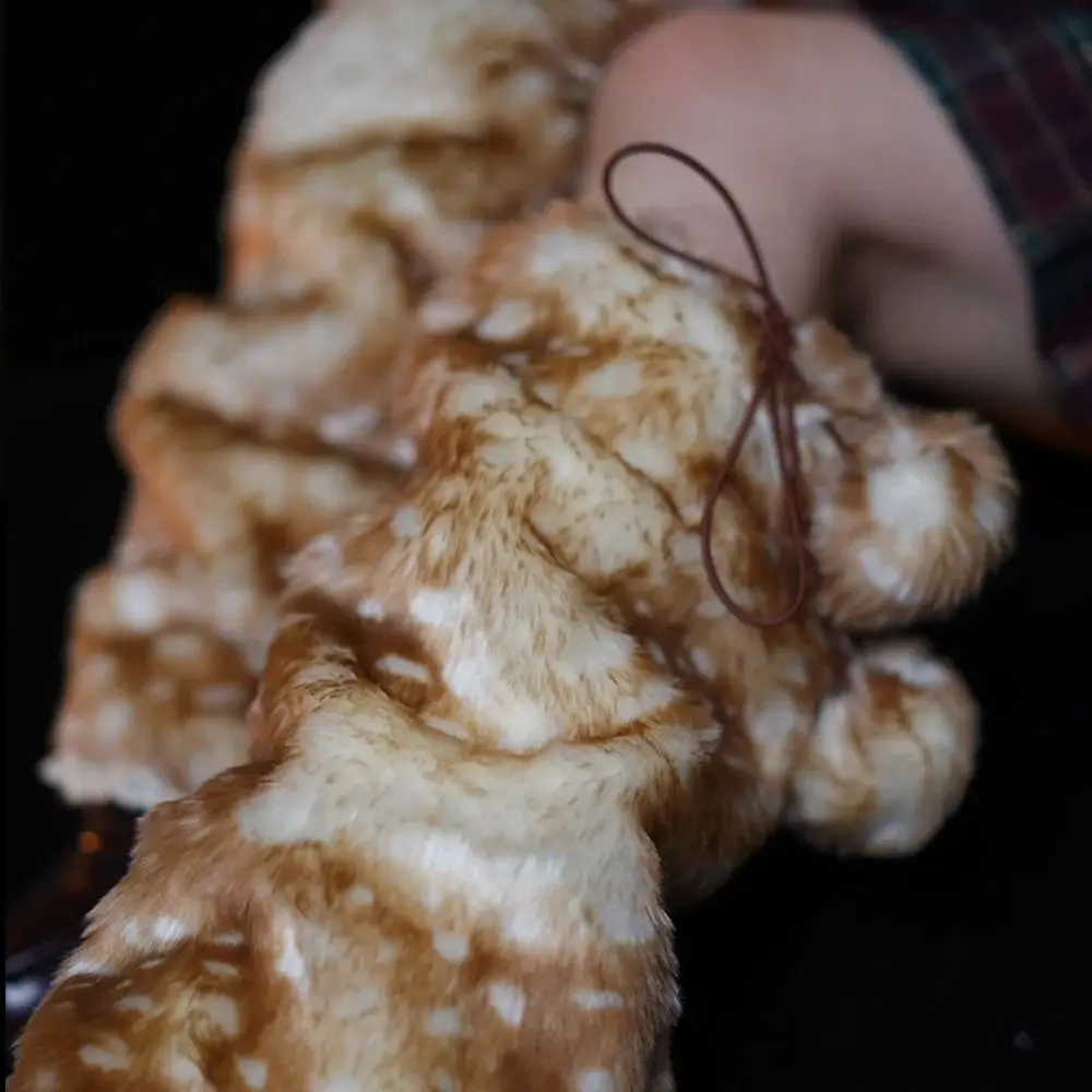Gorro de invierno de piel sintética con encaje, calentadores de piernas, disfraz de rendimiento, botas de reno peludas, cubre calcetines, regalos de Navidad gruesos, protección para las orejas