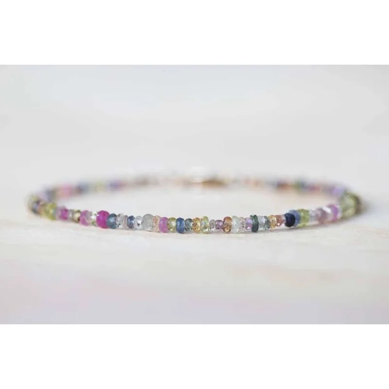 Multicolored sapphire bracelet: Exquisite beaded September birthstone jewelry