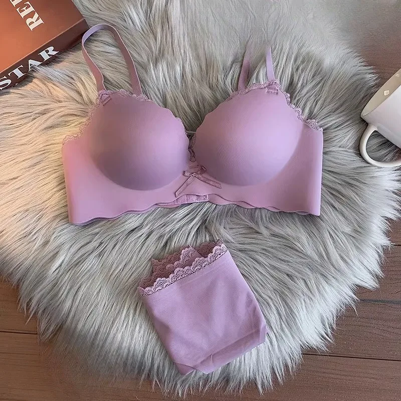 Heiß begehrtes Damen-Push-up-BH-Set, nahtlos, ohne Bügel, stützend, gegen Durchhängen, bequemes Dessous-Set, S-XL, für junge Frauen, alltägliche weiche Kleidung