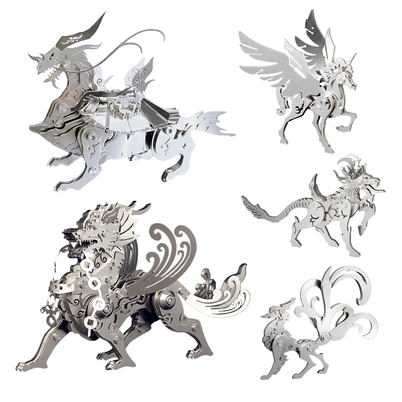 

3D Metal Puzzle Chinese Mythical Beast Monsters IQ Game Model Kit Toys DIY Assembled Jigsaw Toys Birthday Gifts for Boys Adults