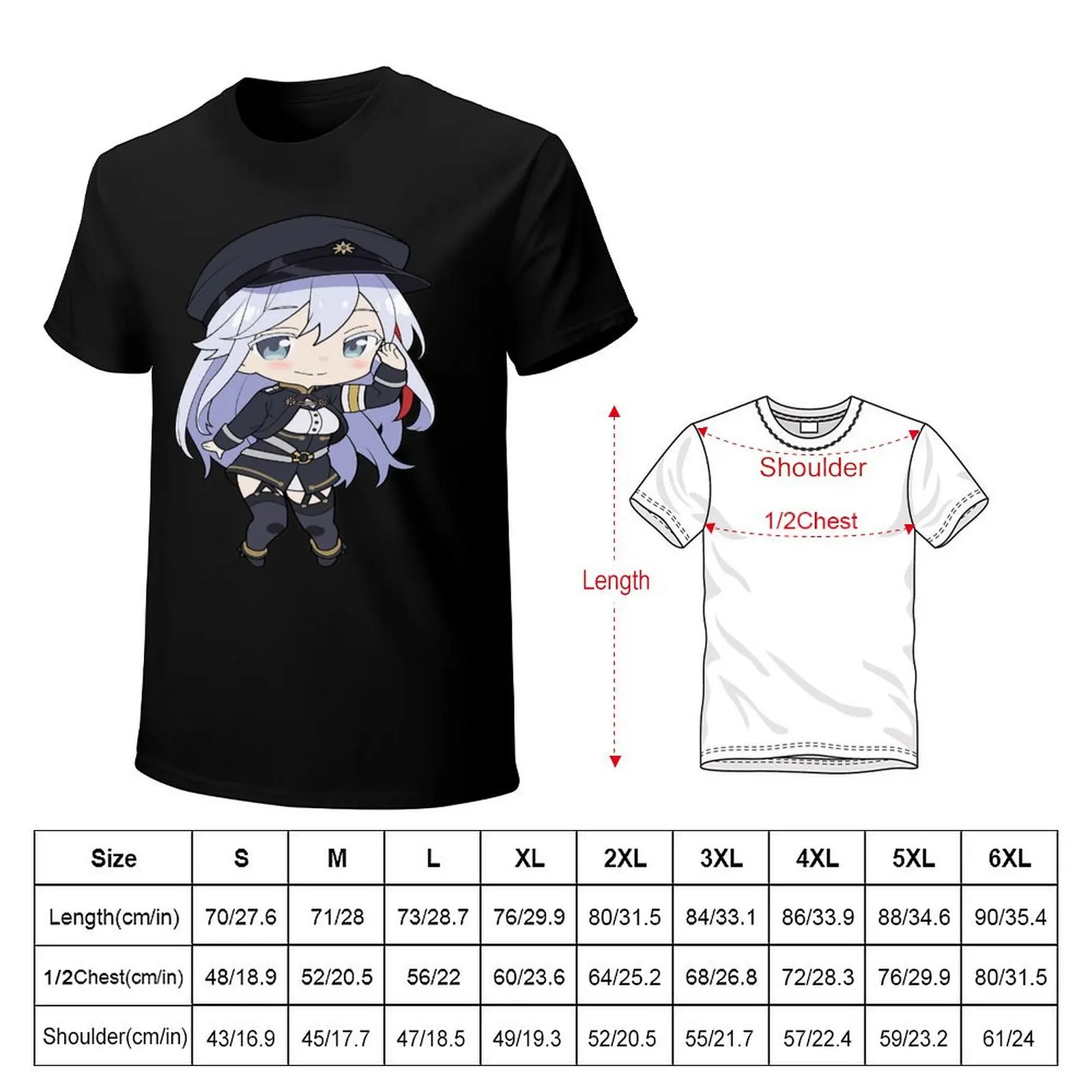 86 Eighty Six Vladilena Milize Chibi T-Shirt tees cute clothes anime aesthetic clothes mens tall t shirts