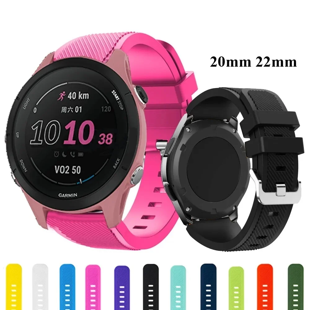 Quick release 22 20 Sport Silicone Strap For Garmin Venu 2 Plus/Vivoactive 4 3/Forerunner 255 245 645 Music Watch Band Bracelet