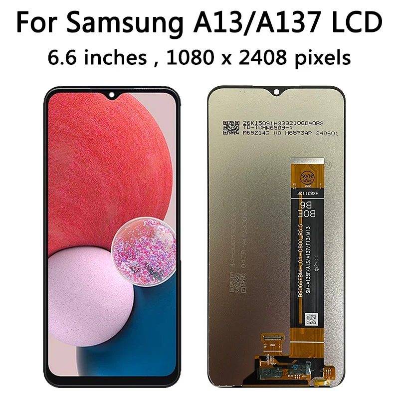 High Quality For Samsung A13 A137 SM-A137F, SM-A137F/DSN, LCD Display With Touch Screen Digitizer Assembly Repair Parts