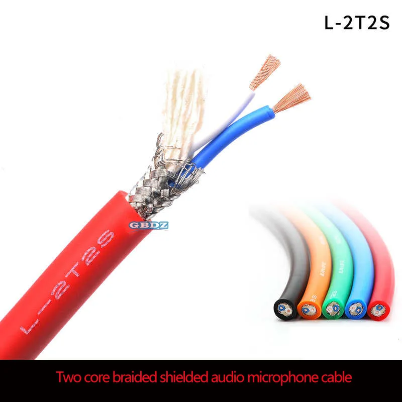 

L-2T2S Multiple Colours Two-Core Braided Audio High-Quality Microphone Connection Signal Cable Pure Copper Shielded Twisted Pair