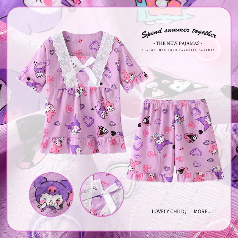 Children's Air Conditioning Clothing Set Girls' Pajamas Sleepwear Robe Mother Kids