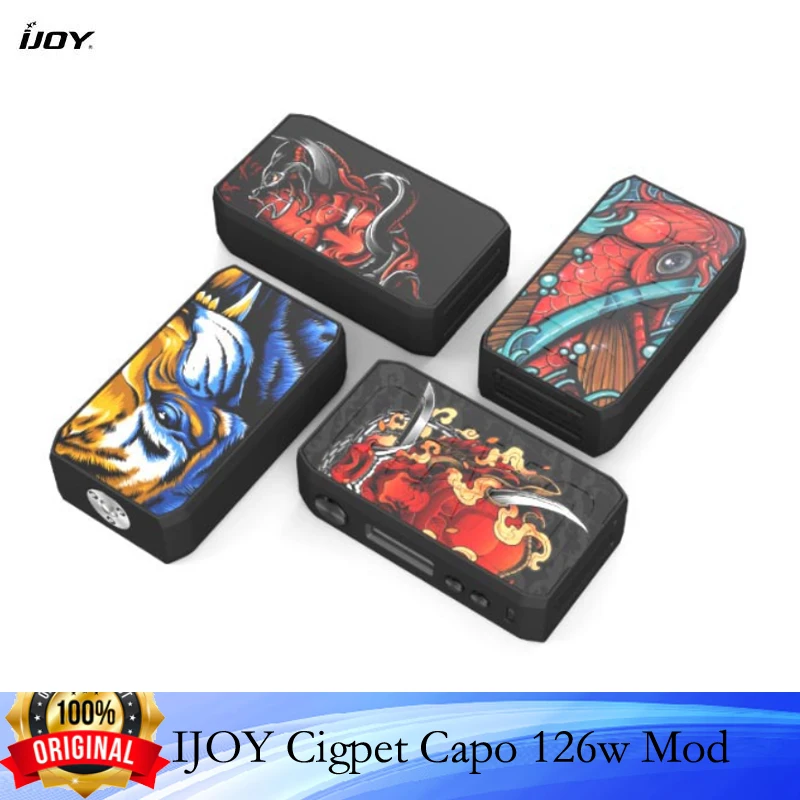 Ijoy-ijoy cigpet capo box mod 126w,2つの18650バッテリー,vape mod 0.05〜3.0 ohm,510タンクvs drag 2/dovpo m vv,トルコへの発送