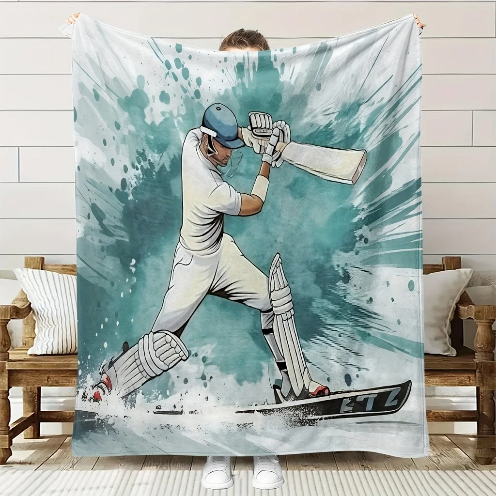 Baseball-themed pattern Flannel printed blanket suitable for all seasons suitable for living room office sofa and travel