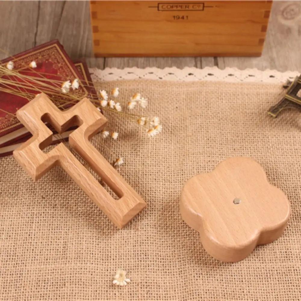 

Portable Vintage Wooden Crosses Detachable with Base Religious Crosses Ornament Standing Crucifix Sculpture Christian