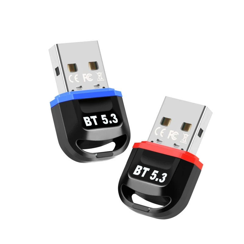 2PCS Low Power USB 20M Wireless BT 5.3 Dual Mode Audio Transmission Dongle Adapter