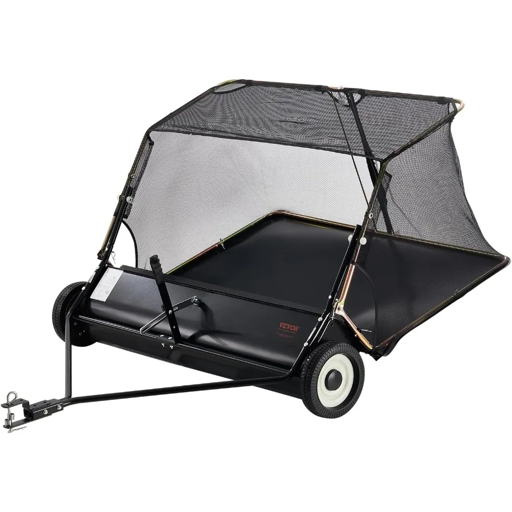 

Lawn Sweeper Tow , Heavy Duty Leaf & Grass Collector with Dumping Rope Design, Adjustable Sweeping Height for Picking Up Debris