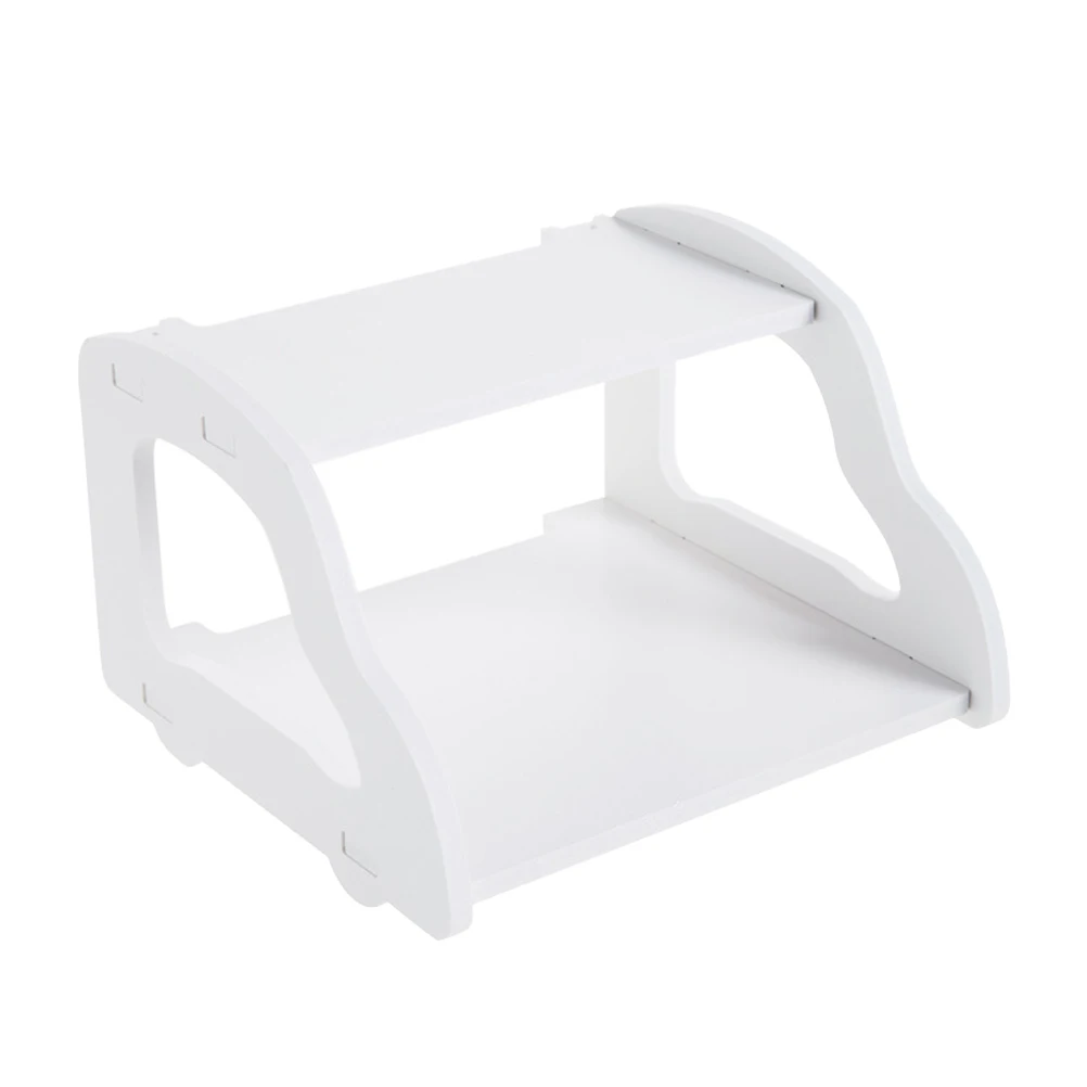 

2-Tier Wall Mount Router Shelf Modem Holder Set Box Storage Rack No Drilling Easy Install Space Saving Lightweight White