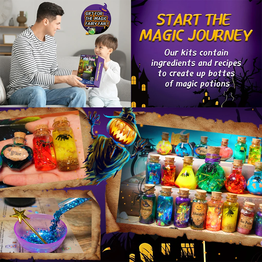 20/22/24 garrafas poções gradientes congelando poções mágicas kit presentes diy fazer arte criativa artesanato kit crianças brinquedos divertidos presente de aniversário