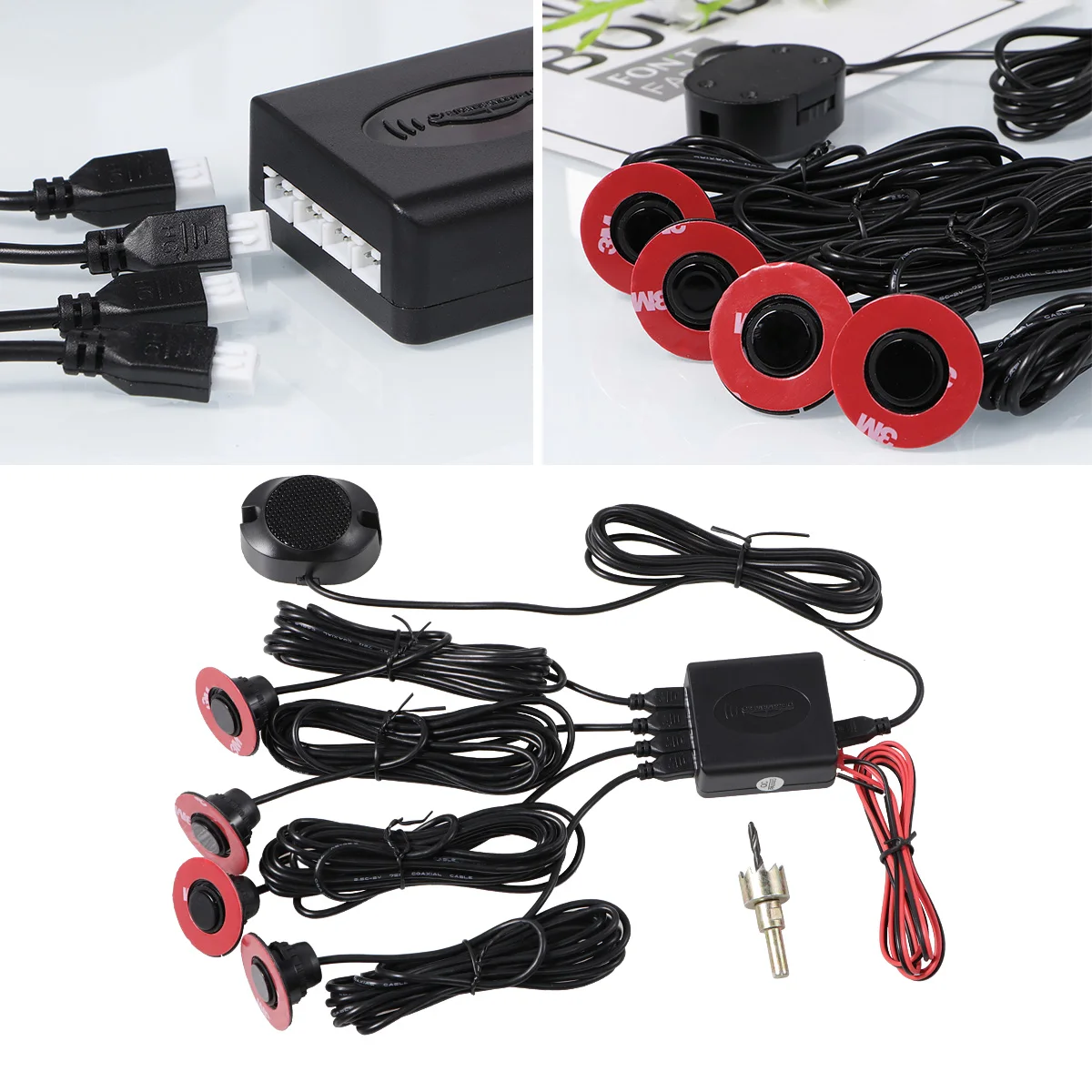 

1 set 16.5Mm Car Parking Round Backup Reverse Probe System Sound Alert Indicator Enhanced Chipset Anti-Freeze