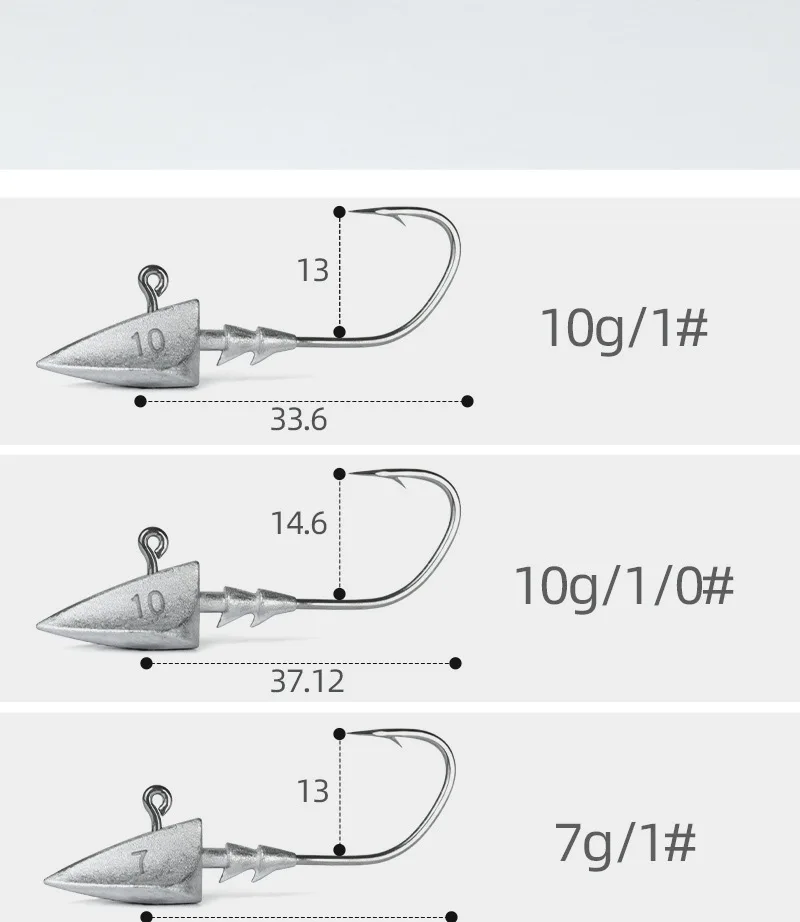 Angeln Jig Kopf Haken 4X Starke Dreieck Blei Kopf T Schwanz Wurm Haken Weiche Köder Angelhaken 20-30 Stück VERKAUF – Detail 4