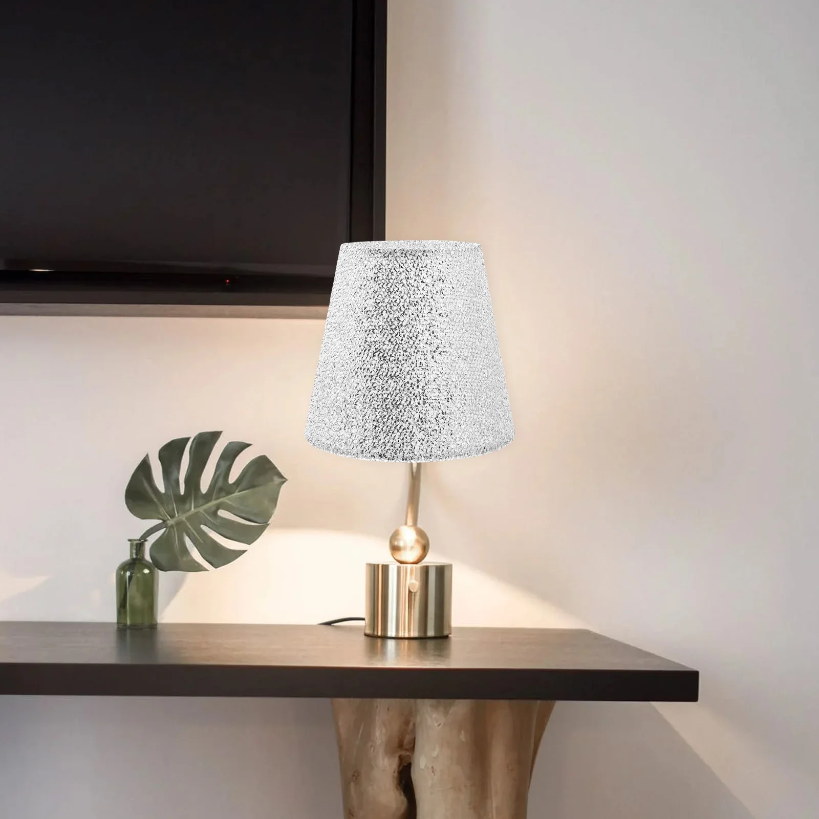

2Pcs Lampshade Light Cover Desk Pendant Home Decor Silver Lamp Shade Hook Practical Lamp Shade Bedroom Kids Room