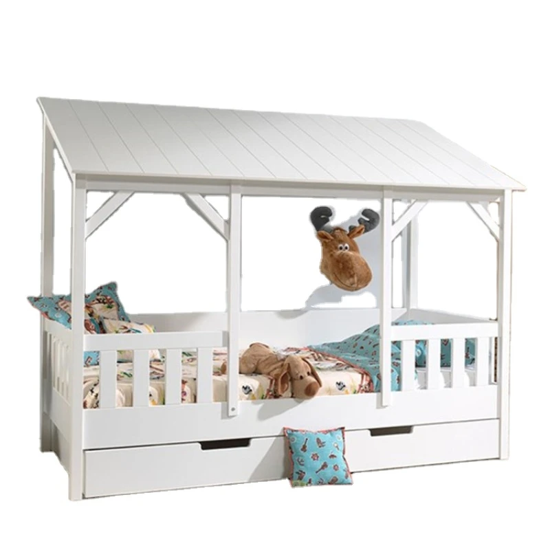 Special design hot selling white wood tree house baby bed