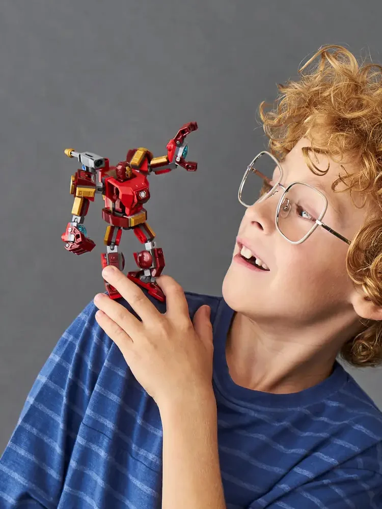 Lego-maravilha vingadores maravilha figura, homem de ferro, mech, super-herói, brinquedo construção, minifigure, 76140