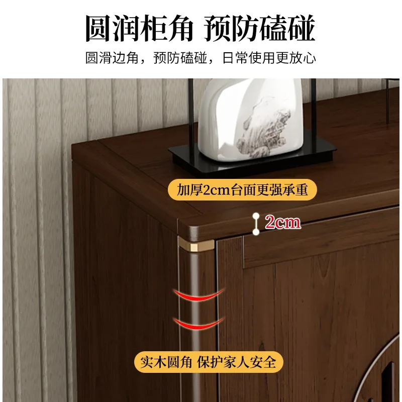 abinet Solid wood guest restaurant integrated side cabinet against the wall Modern simple multi-functional storage cabinet